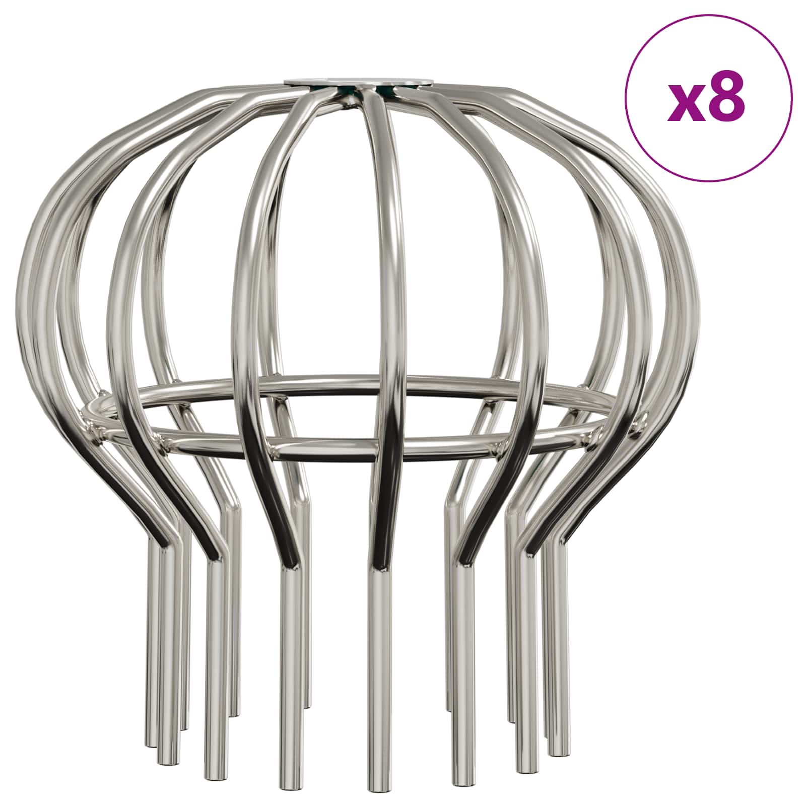 Cseppentő levélvédő 8 pcs ezüst 110 mm rozsdamentes acél