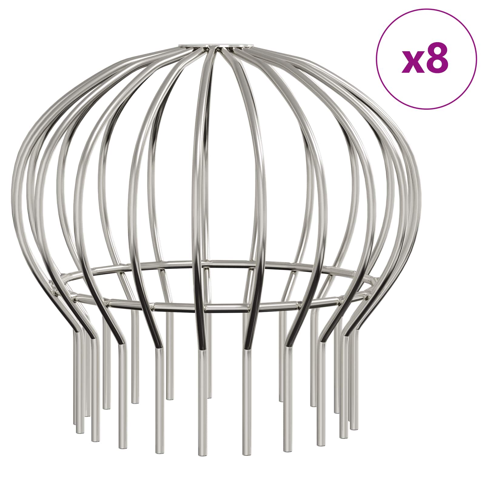 Cseppentő levélvédő 8 pcs ezüst 200 mm rozsdamentes acél