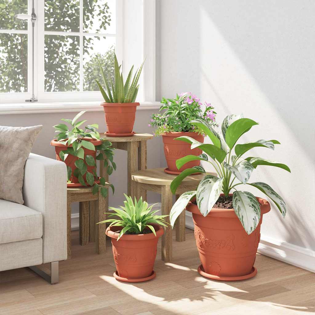 Kerek virágcserép 24 pcs tégla vörös ø 26 x 21,5 cm műanyag