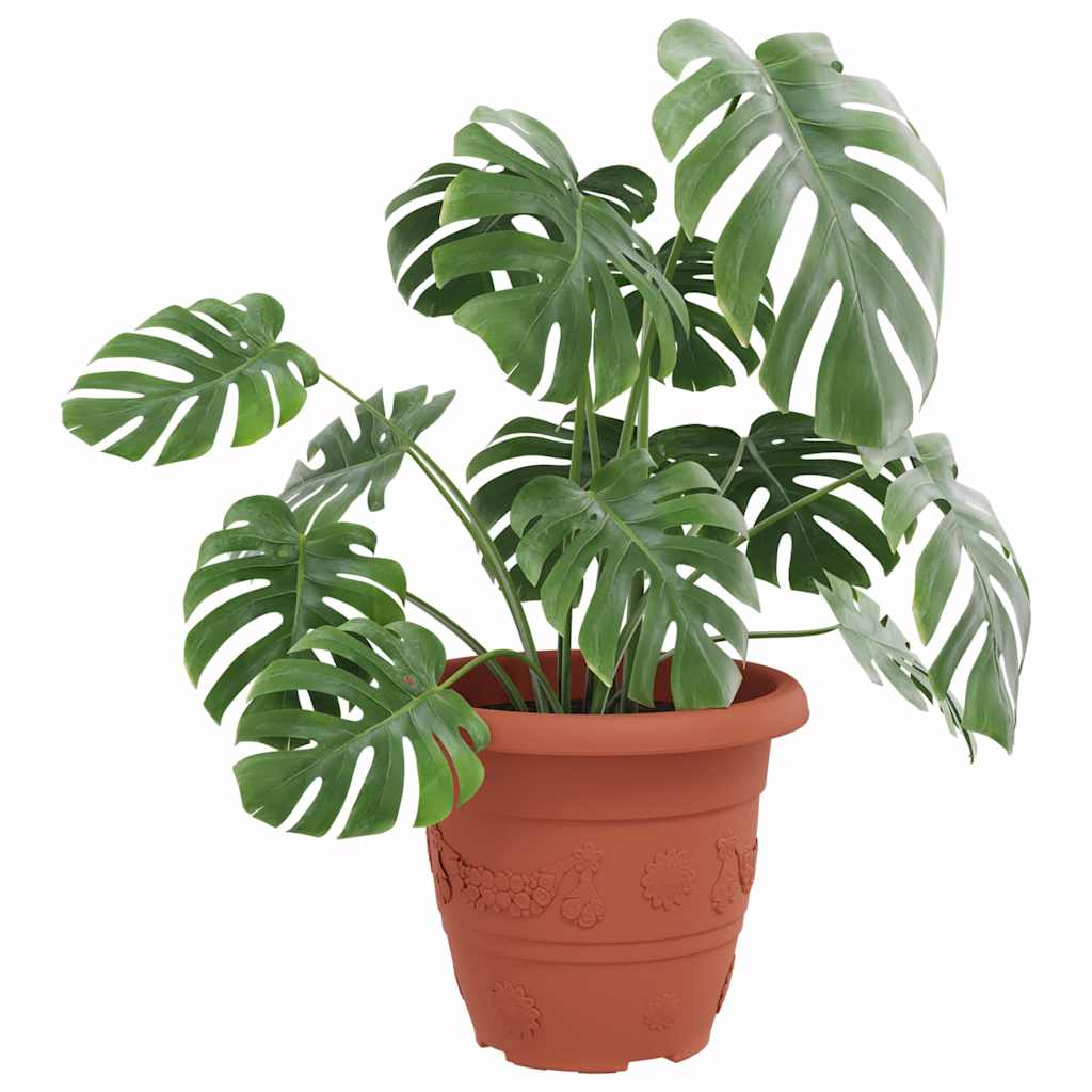 Kerek virágcserép 24 pcs tégla vörös ø 26 x 21,5 cm műanyag