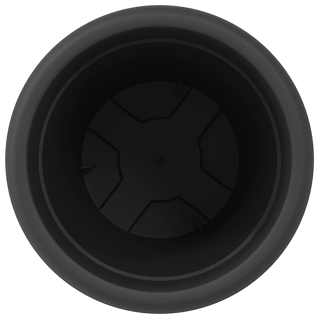 Kerek virágcserép 24 pcs fekete ø 26 x 21,5 cm műanyag