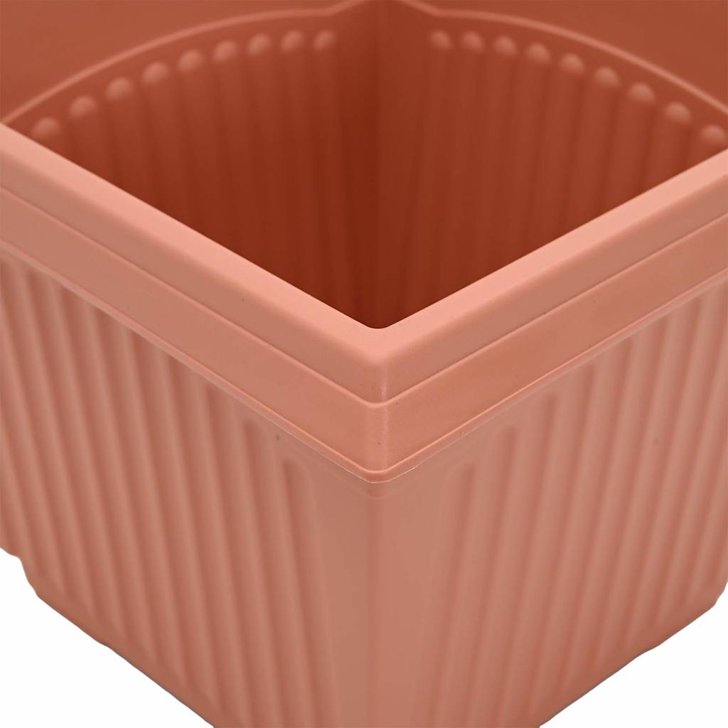 Négyzet virágcserép 6 pcs tégla vörös 23 x 23 x 17,5 cm műanyag