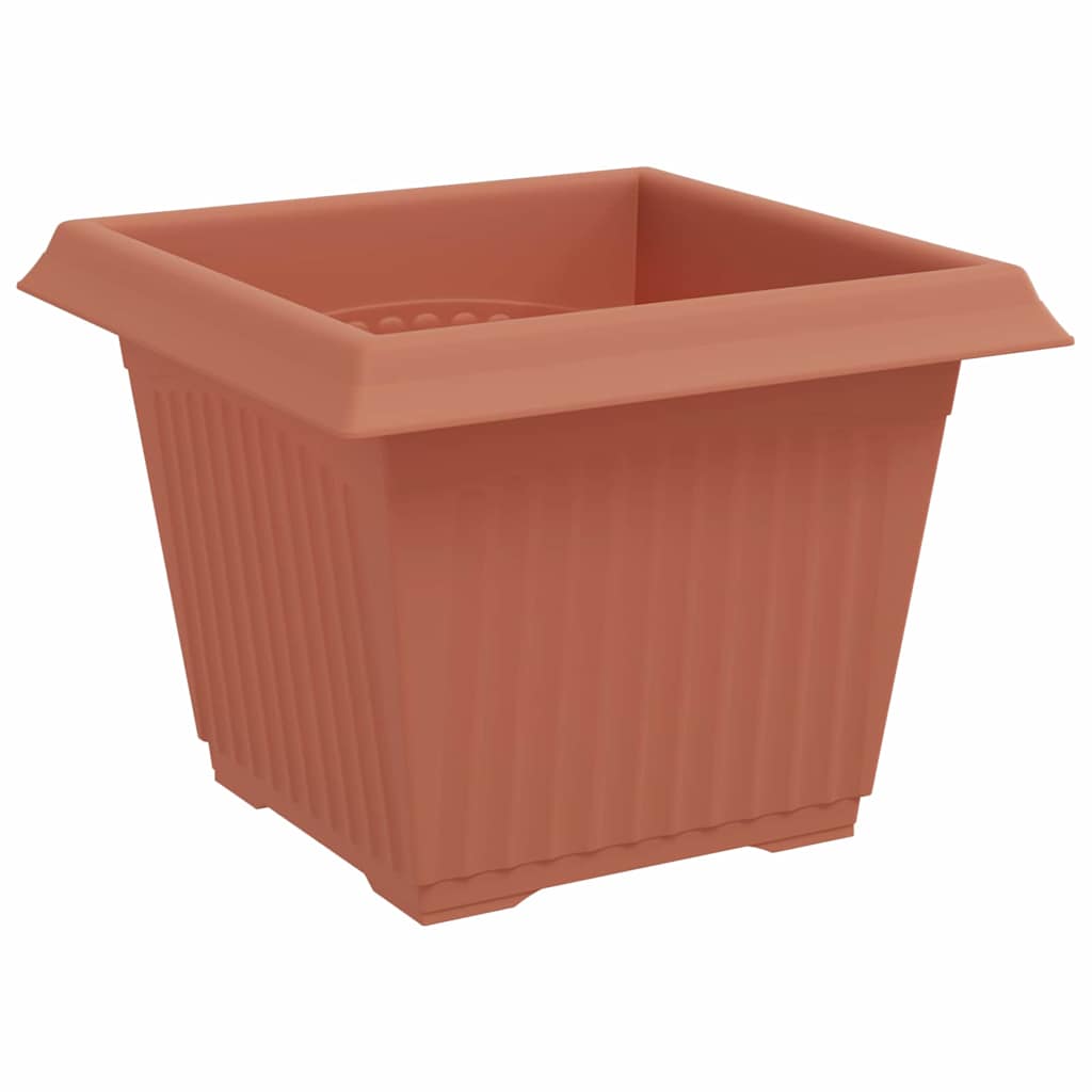 Négyzet virágcserép 6 pcs tégla vörös 23 x 23 x 17,5 cm műanyag
