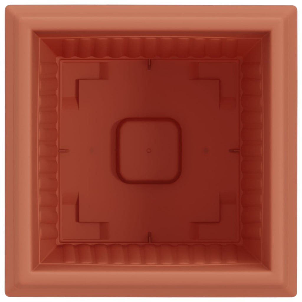 Négyzet virágcserép 6 pcs tégla vörös 23 x 23 x 17,5 cm műanyag