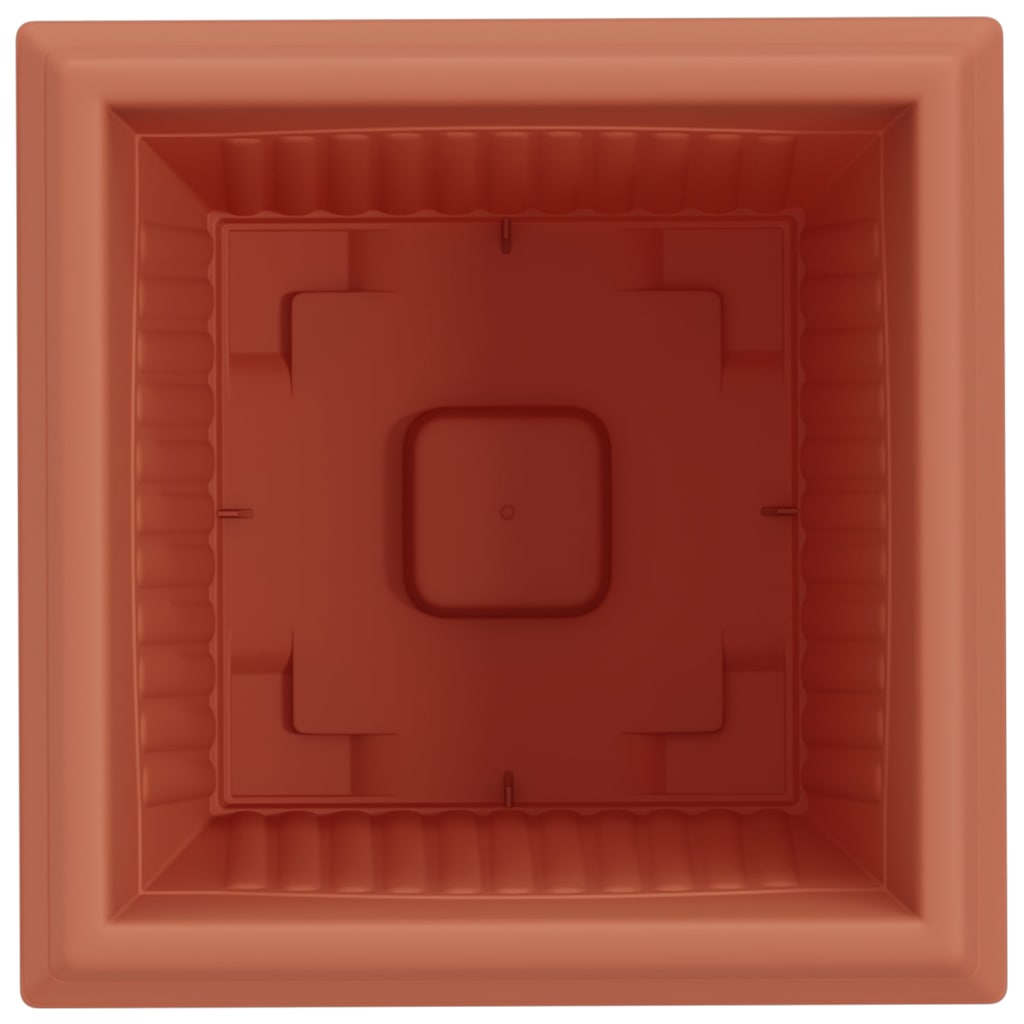 Négyzet virágcserép 6 pcs tégla vörös 33 x 33 x 26 cm műanyag