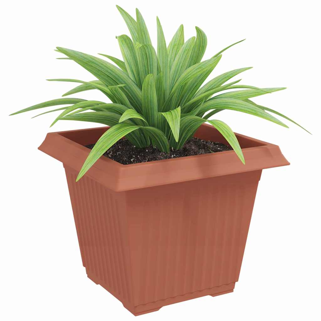 Négyzet virágcserép 6 pcs tégla vörös 43 x 43 x 33,5 cm műanyag