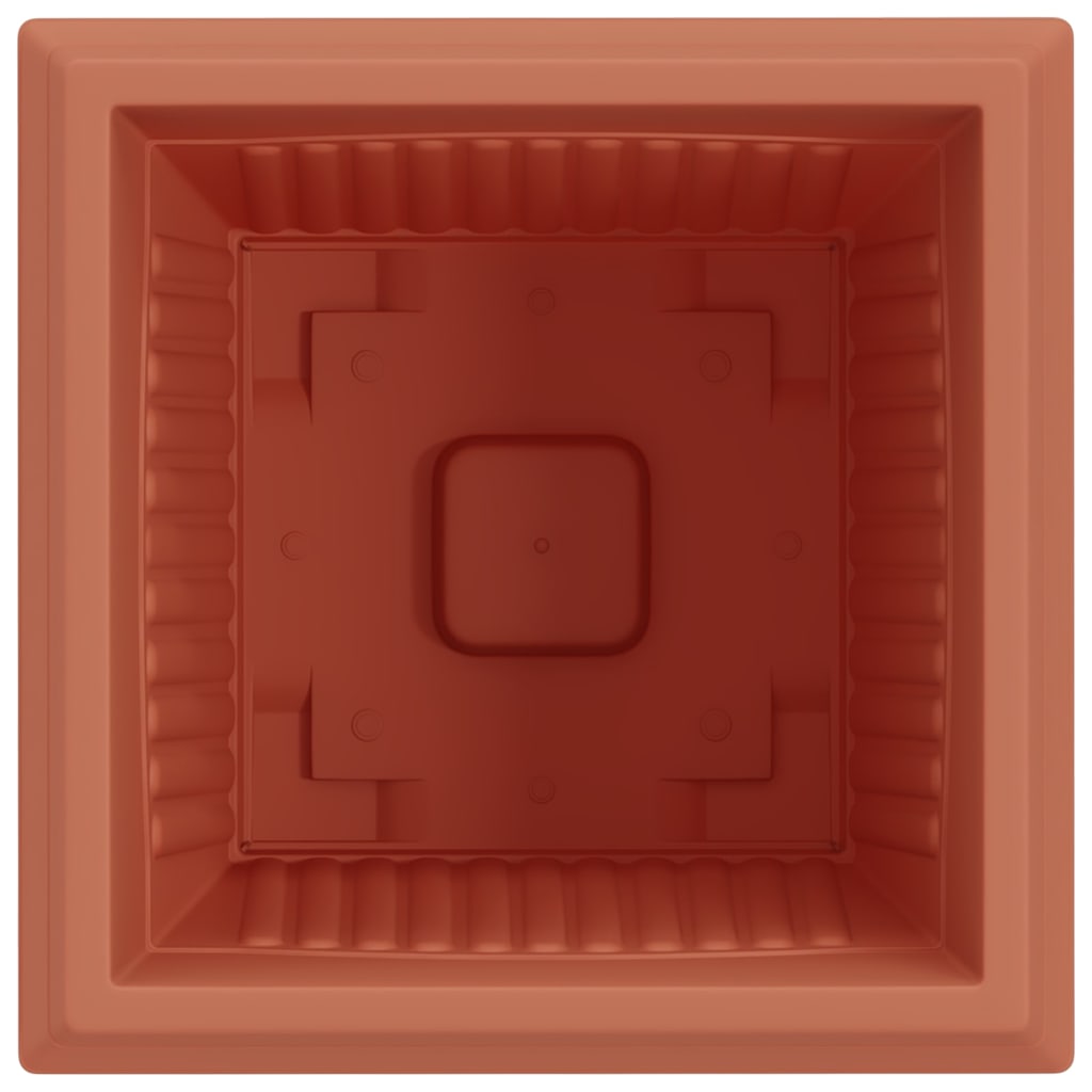 Négyzet virágcserép 6 pcs tégla vörös 43 x 43 x 33,5 cm műanyag