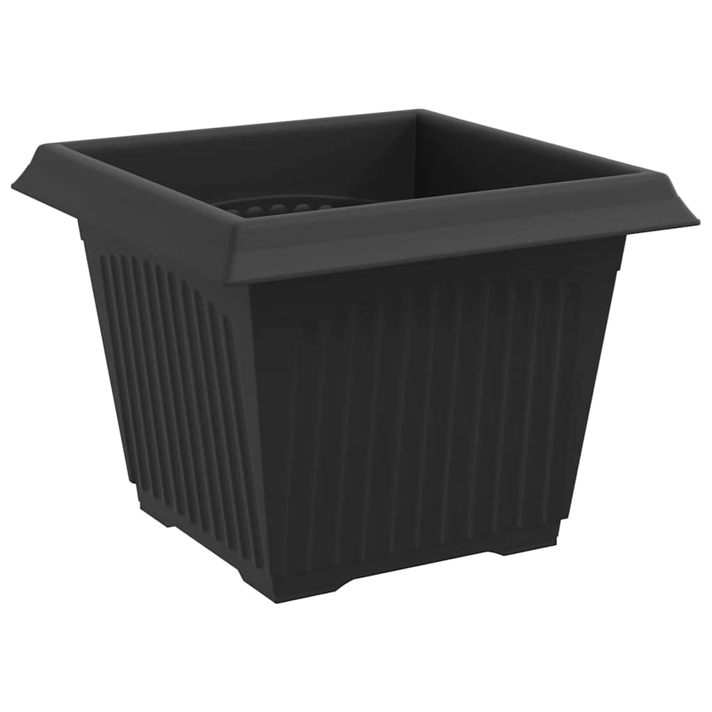 Négyzet virágcserép 6 pcs fekete 23 x 23 x 17,5 cm műanyag