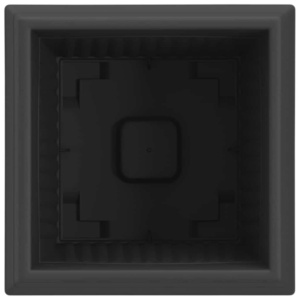 Négyzet virágcserép 6 pcs fekete 23 x 23 x 17,5 cm műanyag