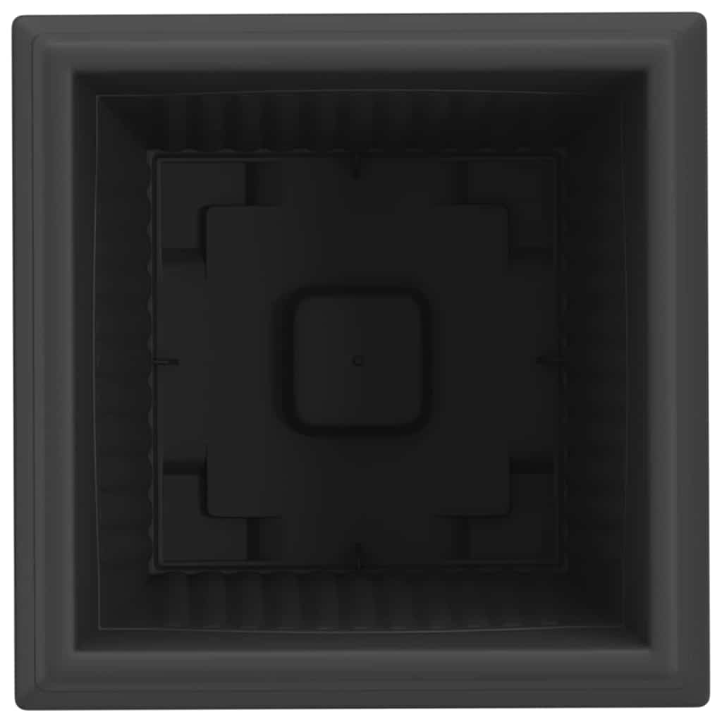 Négyzet virágcserép 6 pcs fekete 33 x 33 x 26 cm műanyag