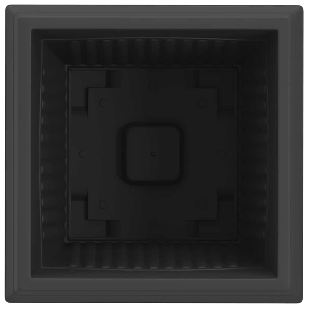 Négyzet virágcserép 6 pcs fekete 43 x 43 x 33,5 cm műanyag