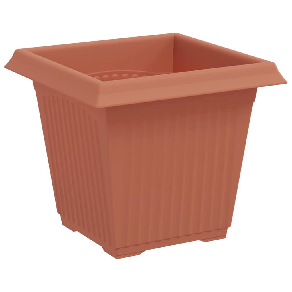 Négyzet virágcserép 24 pcs tégla vörös 16 x 16 x 14 cm műanyag