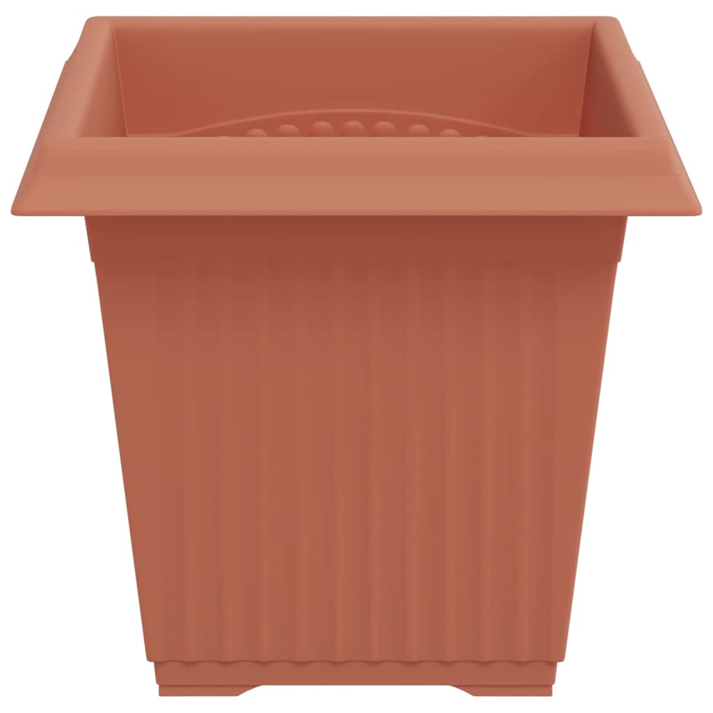 Négyzet virágcserép 24 pcs tégla vörös 16 x 16 x 14 cm műanyag