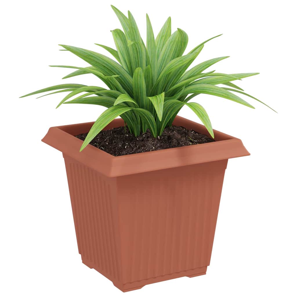 Négyzet virágcserép 24 pcs tégla vörös 16 x 16 x 14 cm műanyag