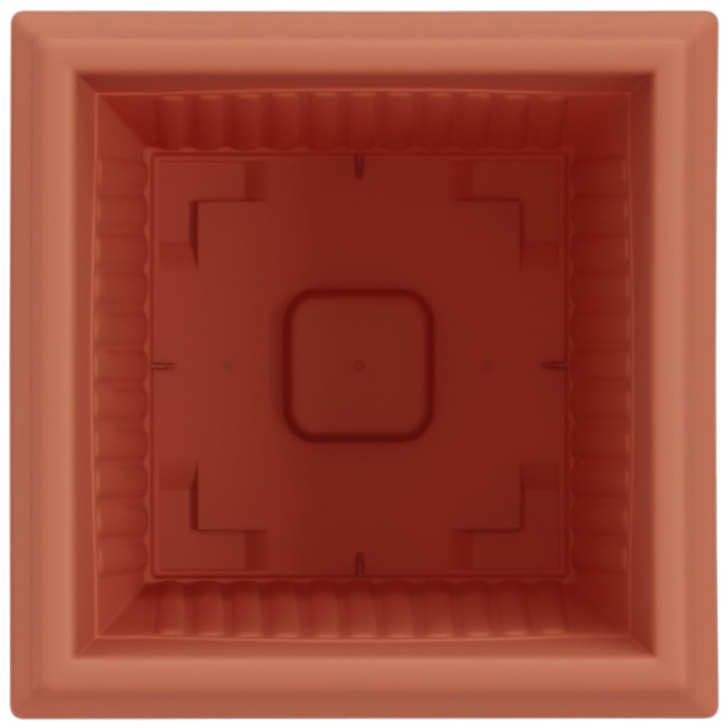 Négyzet virágcserép 24 pcs tégla vörös 16 x 16 x 14 cm műanyag