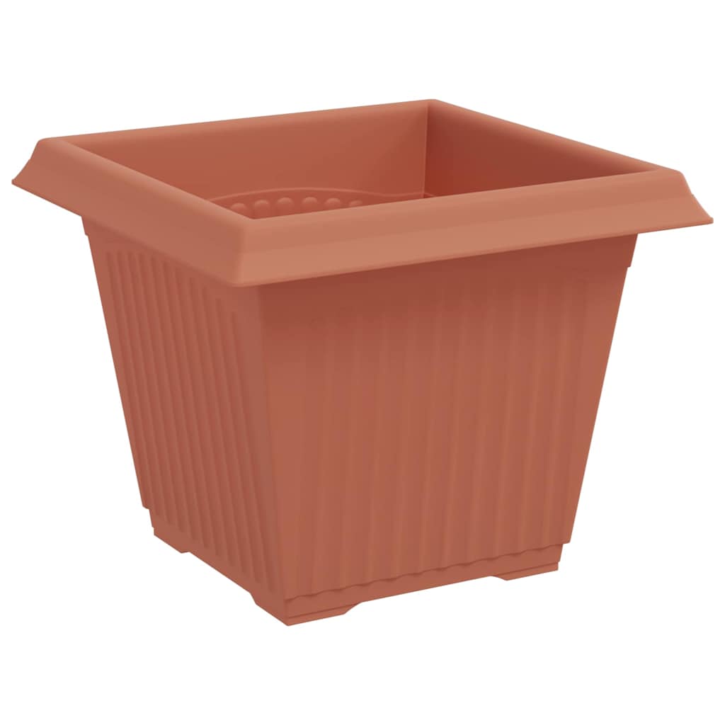 Négyzet virágcserép 24 pcs tégla vörös 20 x 20 x 16 cm műanyag