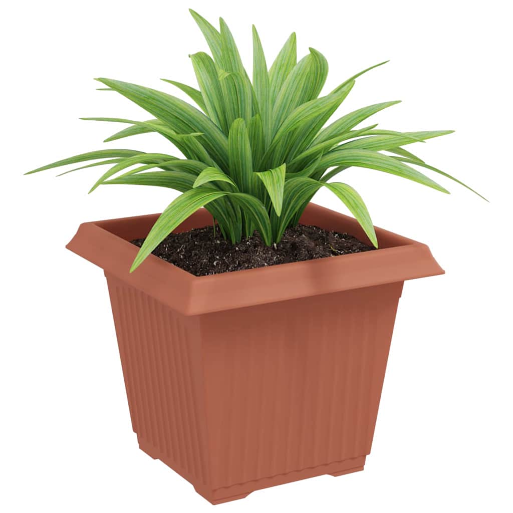 Négyzet virágcserép 24 pcs tégla vörös 20 x 20 x 16 cm műanyag