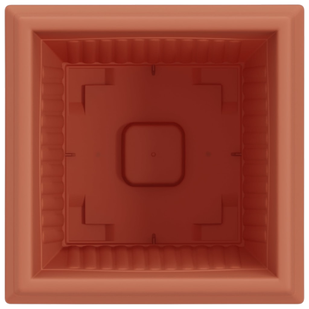 Négyzet virágcserép 24 pcs tégla vörös 20 x 20 x 16 cm műanyag