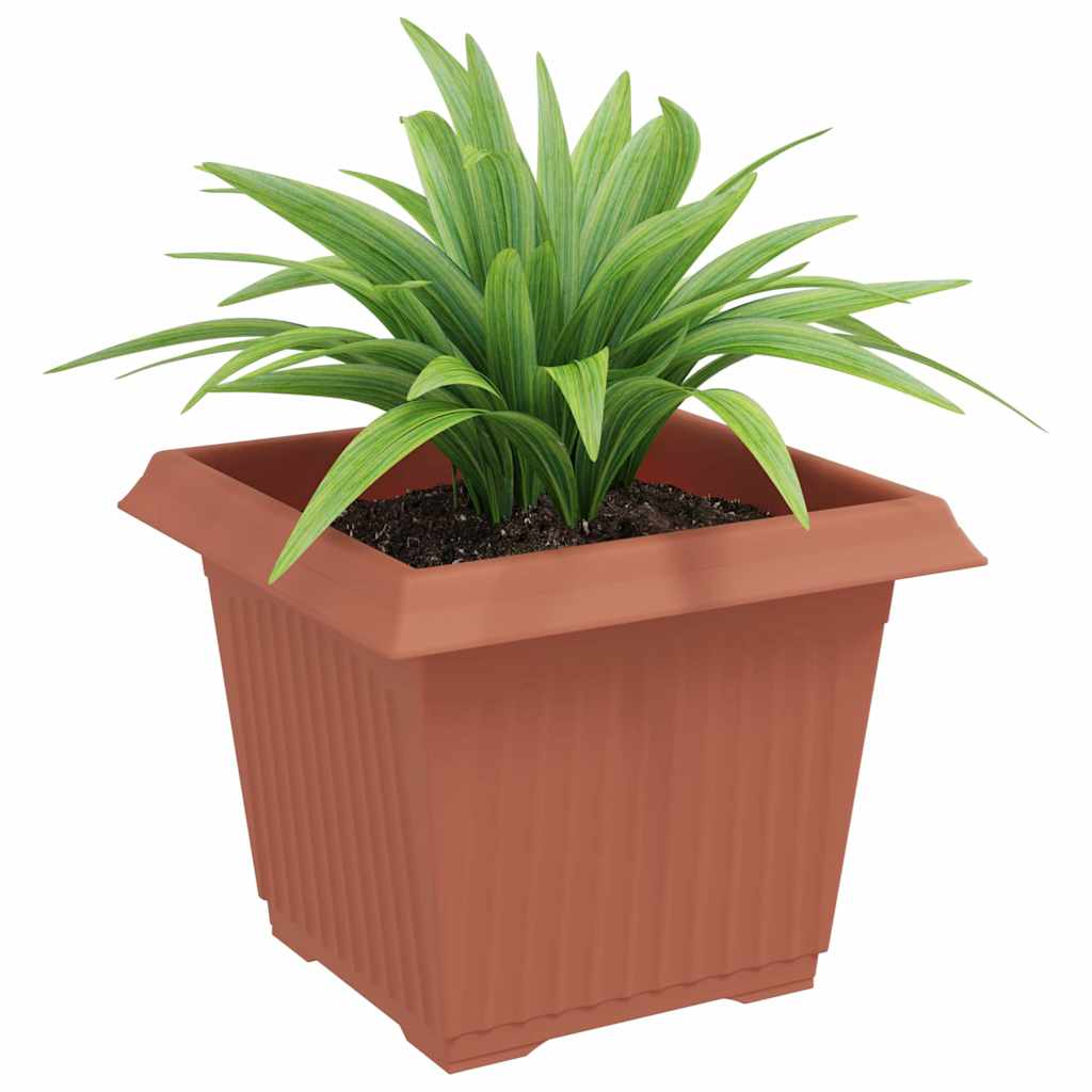 Négyzet virágcserép 24 pcs tégla vörös 23 x 23 x 17,5 cm