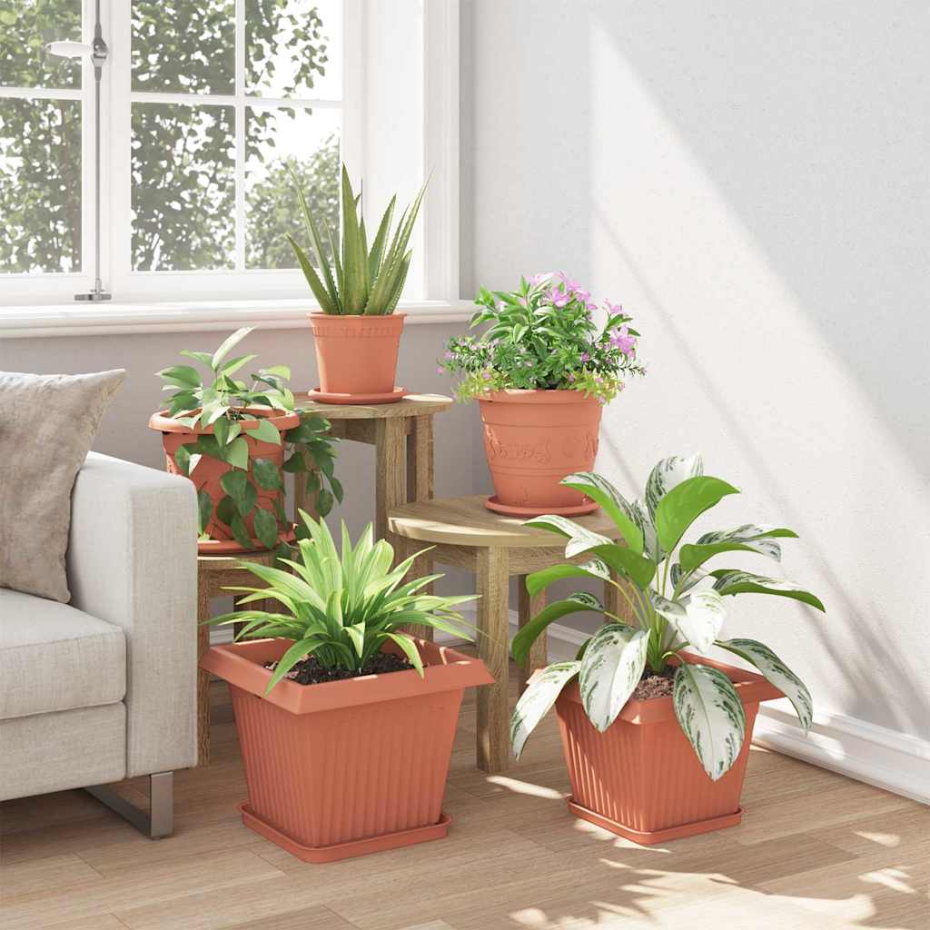 Négyzet virágcserép 24 pcs tégla vörös 33 x 33 x 26 cm műanyag