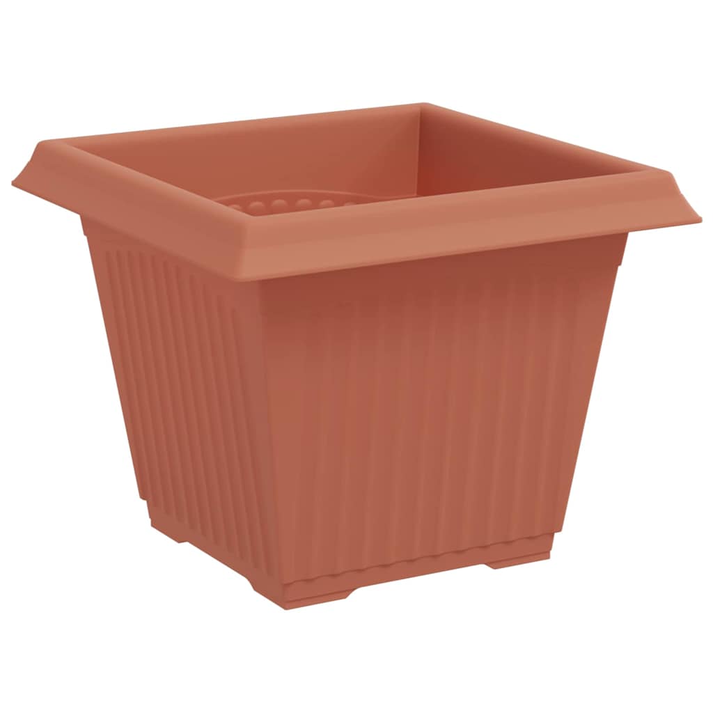 Négyzet virágcserép 24 pcs tégla vörös 33 x 33 x 26 cm műanyag