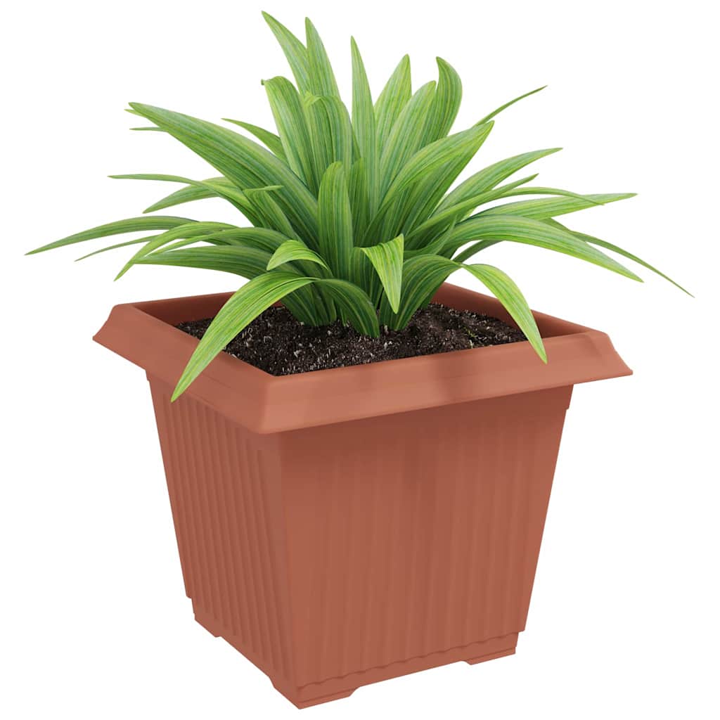 Négyzet virágcserép 24 pcs tégla vörös 33 x 33 x 26 cm műanyag