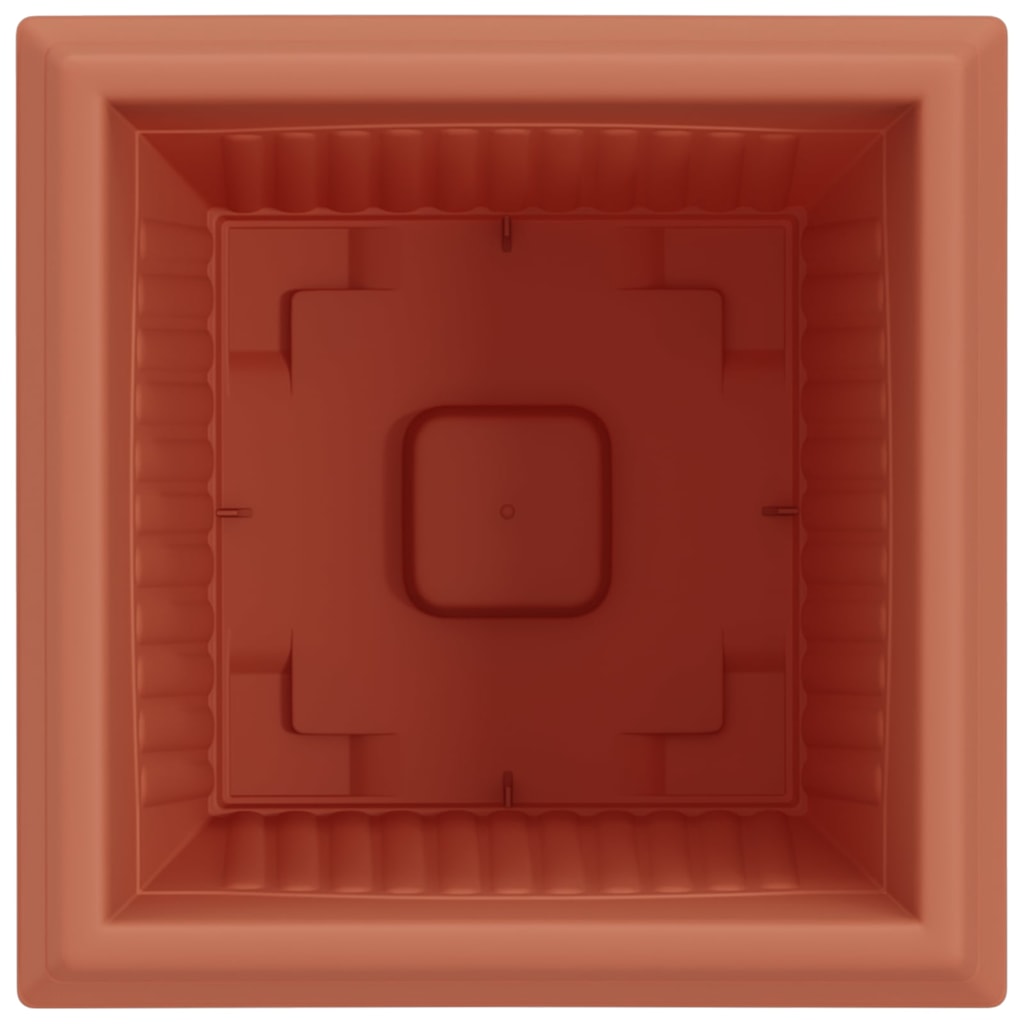 Négyzet virágcserép 24 pcs tégla vörös 33 x 33 x 26 cm műanyag