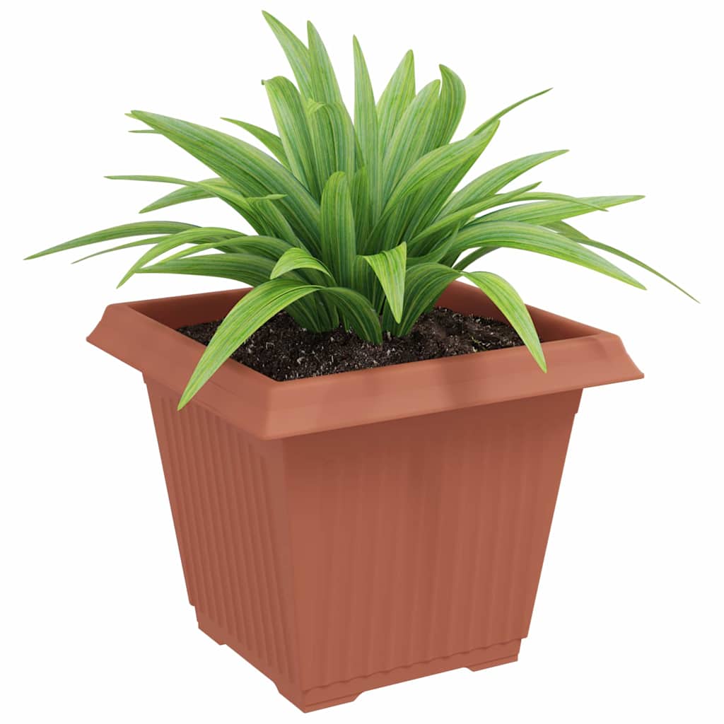 Négyzet virágcserép 24 pcs tégla vörös 38 x 38 x 30 cm műanyag