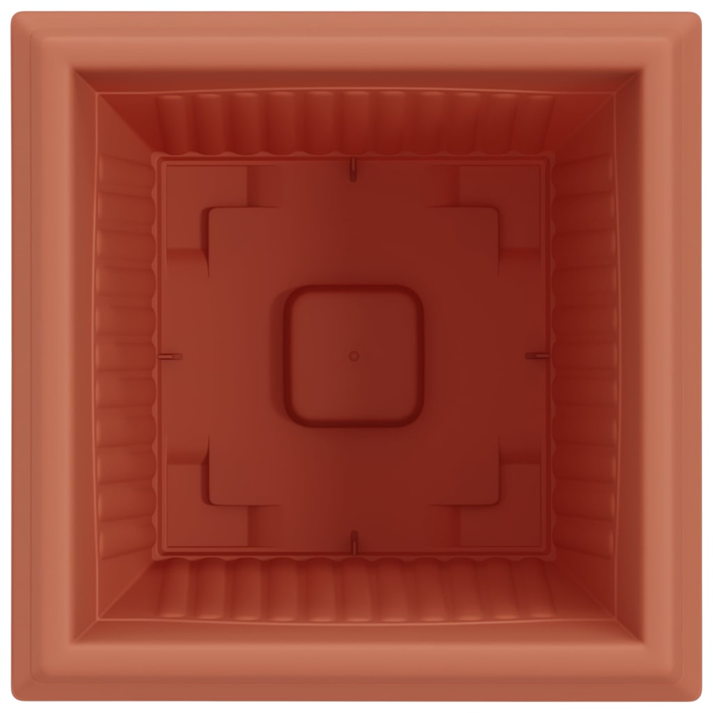 Négyzet virágcserép 24 pcs tégla vörös 38 x 38 x 30 cm műanyag