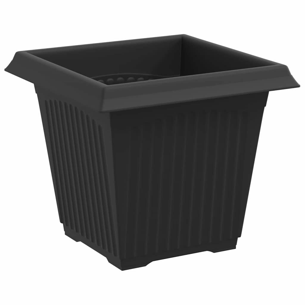 Négyzet virágcserép 24 pcs fekete 16 x 16 x 14 cm műanyag