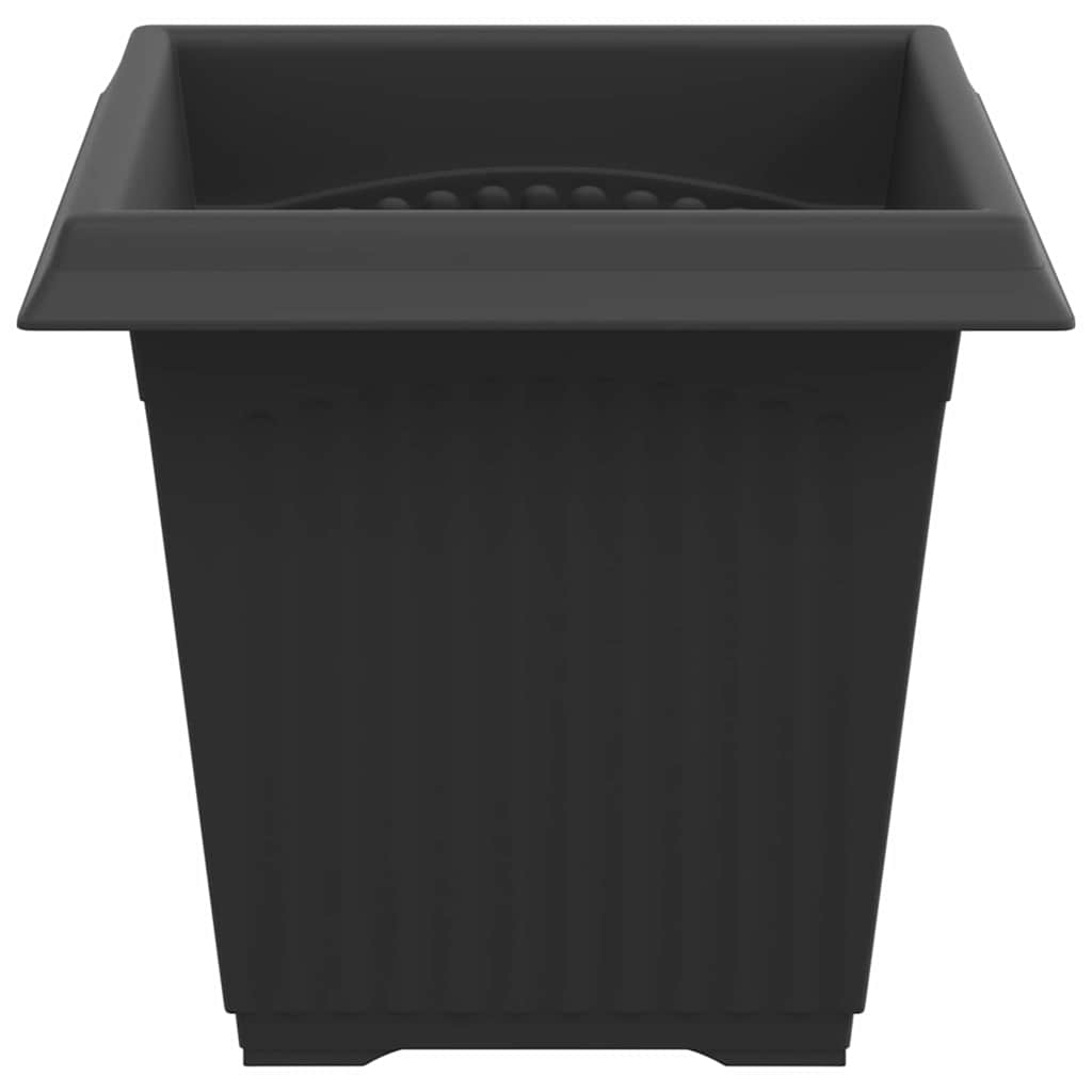 Négyzet virágcserép 24 pcs fekete 16 x 16 x 14 cm műanyag
