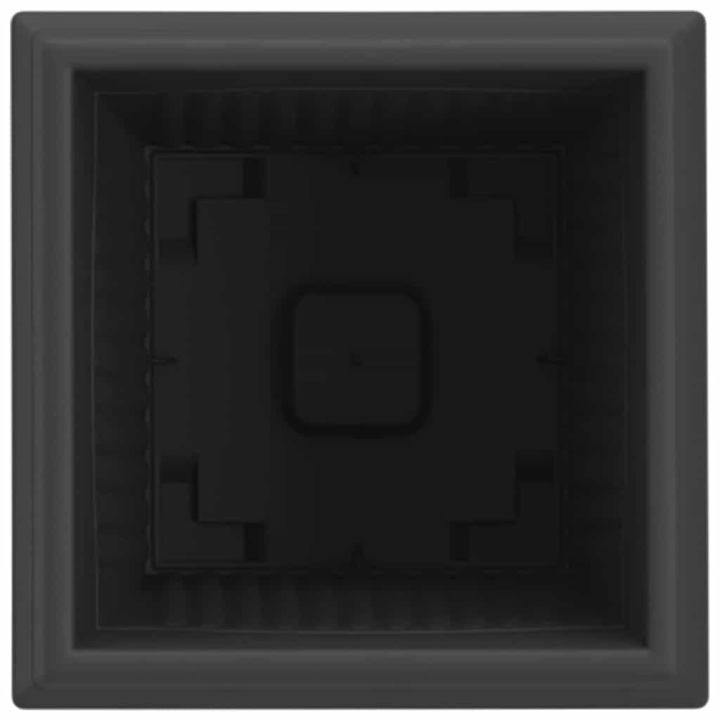 Négyzet virágcserép 24 pcs fekete 16 x 16 x 14 cm műanyag