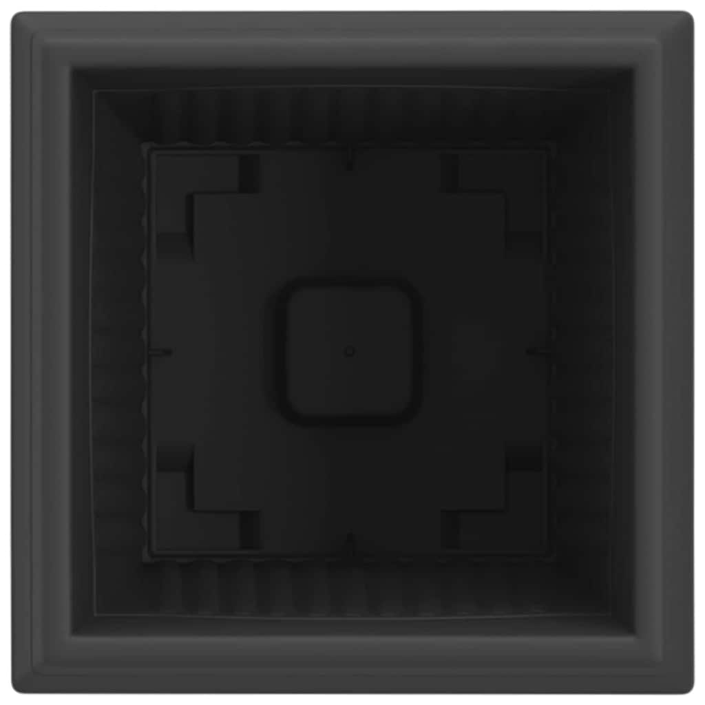 Négyzet virágcserép 24 pcs fekete 20 x 20 x 16 cm műanyag