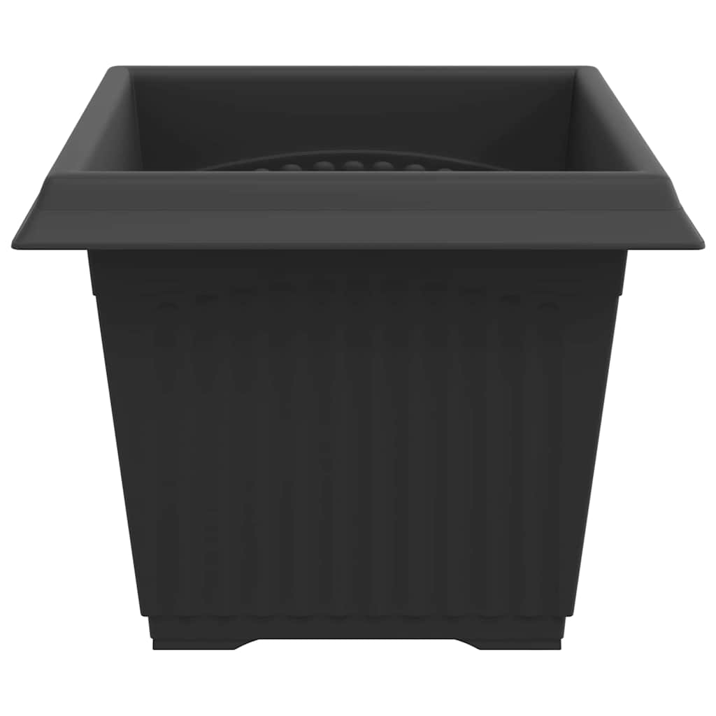 Négyzet virágcserép 24 pcs fekete 23 x 23 x 17,5 cm műanyag