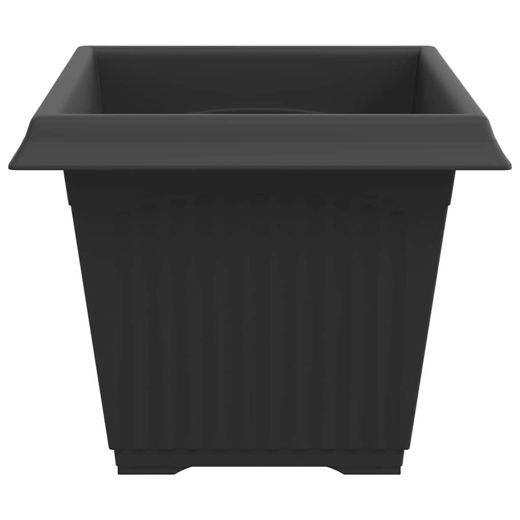 Négyzet virágcserép 24 pcs fekete 28,5 x 28,5 x 22 cm műanyag