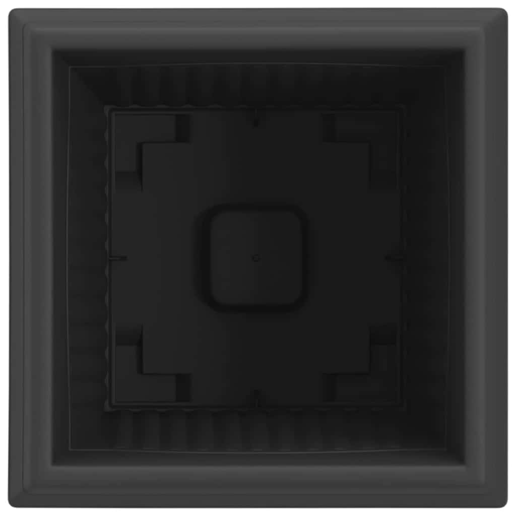 Négyzet virágcserép 24 pcs fekete 28,5 x 28,5 x 22 cm műanyag