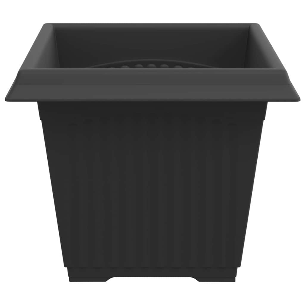 Négyzet virágcserép 24 pcs fekete 33 x 33 x 26 cm műanyag