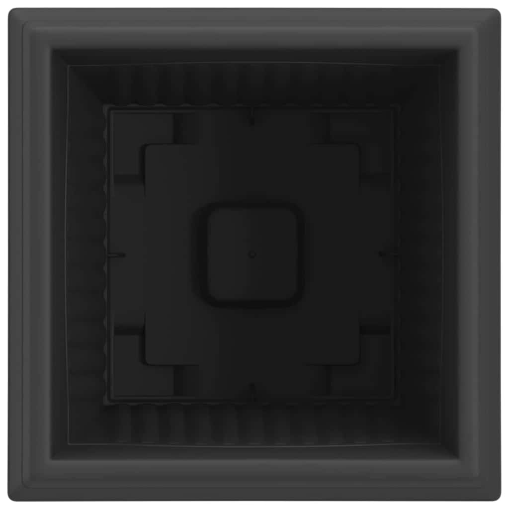 Négyzet virágcserép 24 pcs fekete 33 x 33 x 26 cm műanyag