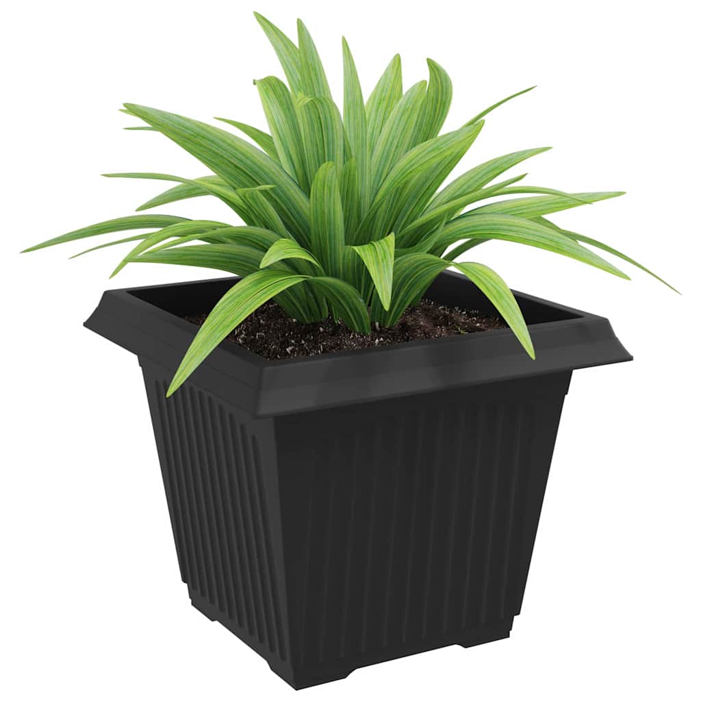 Négyzet virágcserép 24 pcs fekete 43 x 43 x 33,5 cm műanyag