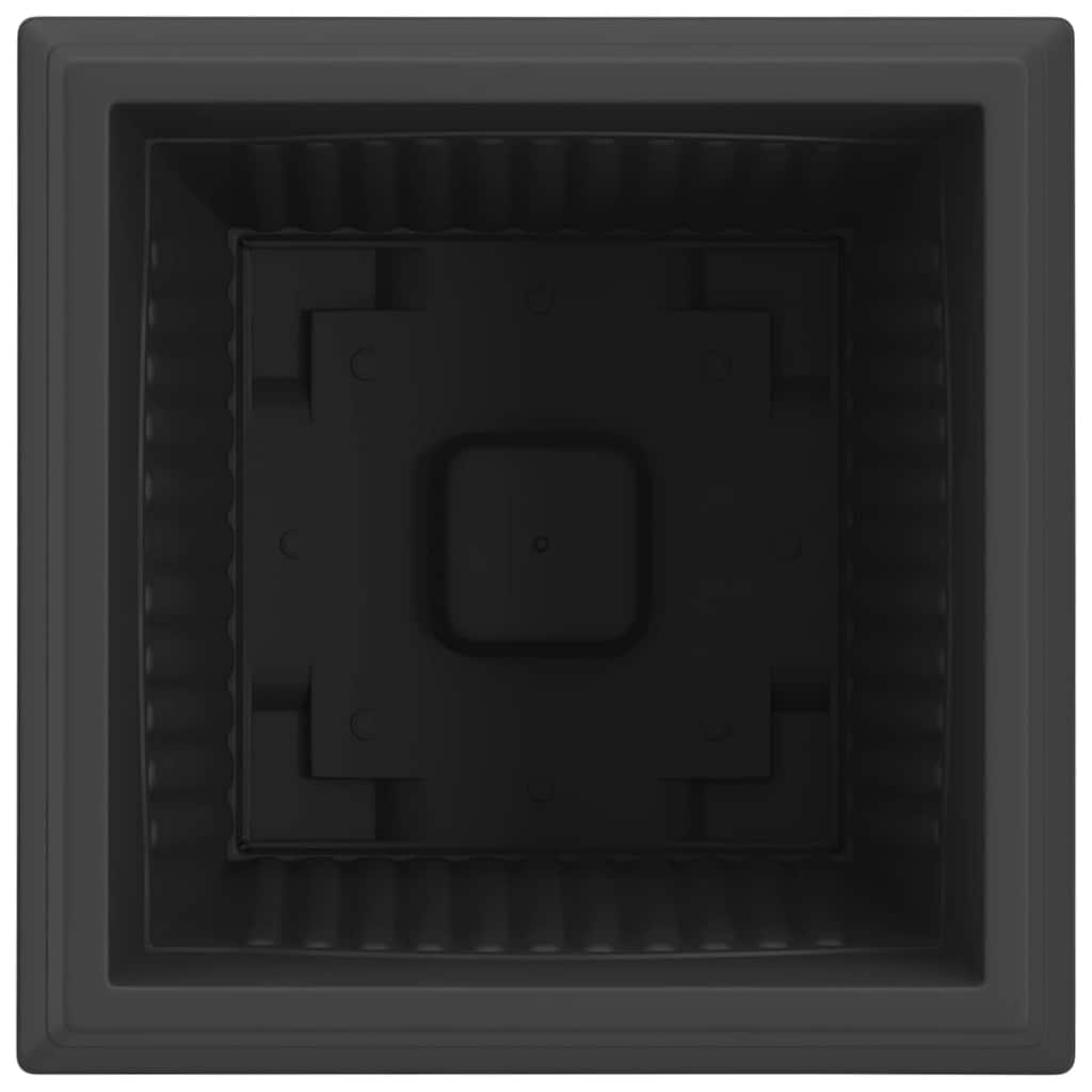 Négyzet virágcserép 24 pcs fekete 43 x 43 x 33,5 cm műanyag