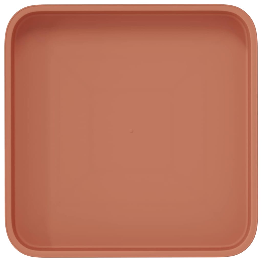 Négyzetes virágtálca 6 pcs tégla vörös 15 x 15 x 2 cm műanyag