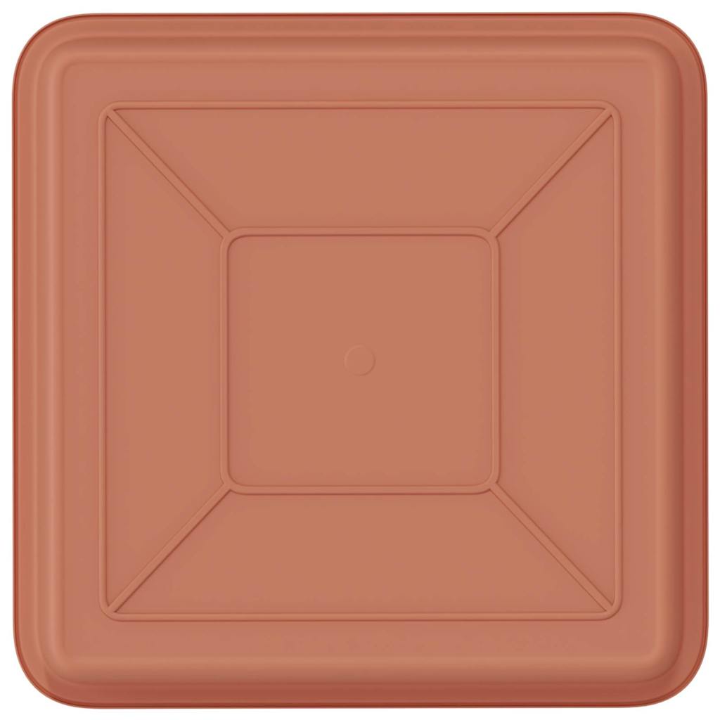 Négyzetes virágtálca 6 pcs tégla vörös 18 x 18 x 2 cm műanyag