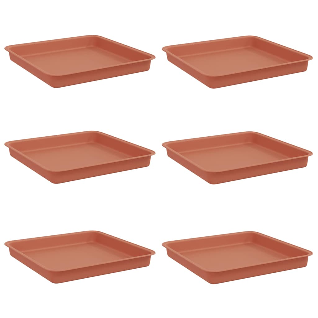 Négyzetes virágtálca 6 pcs tégla vörös 18 x 18 x 2 cm műanyag