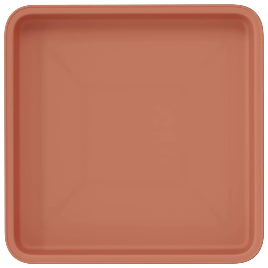Négyzetes virágtálca 6 pcs tégla vörös 18 x 18 x 2 cm műanyag