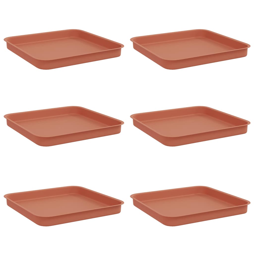 Négyzetes virágtálca 6 pcs tégla vörös 25,5 x 25,5 x 2,5 cm