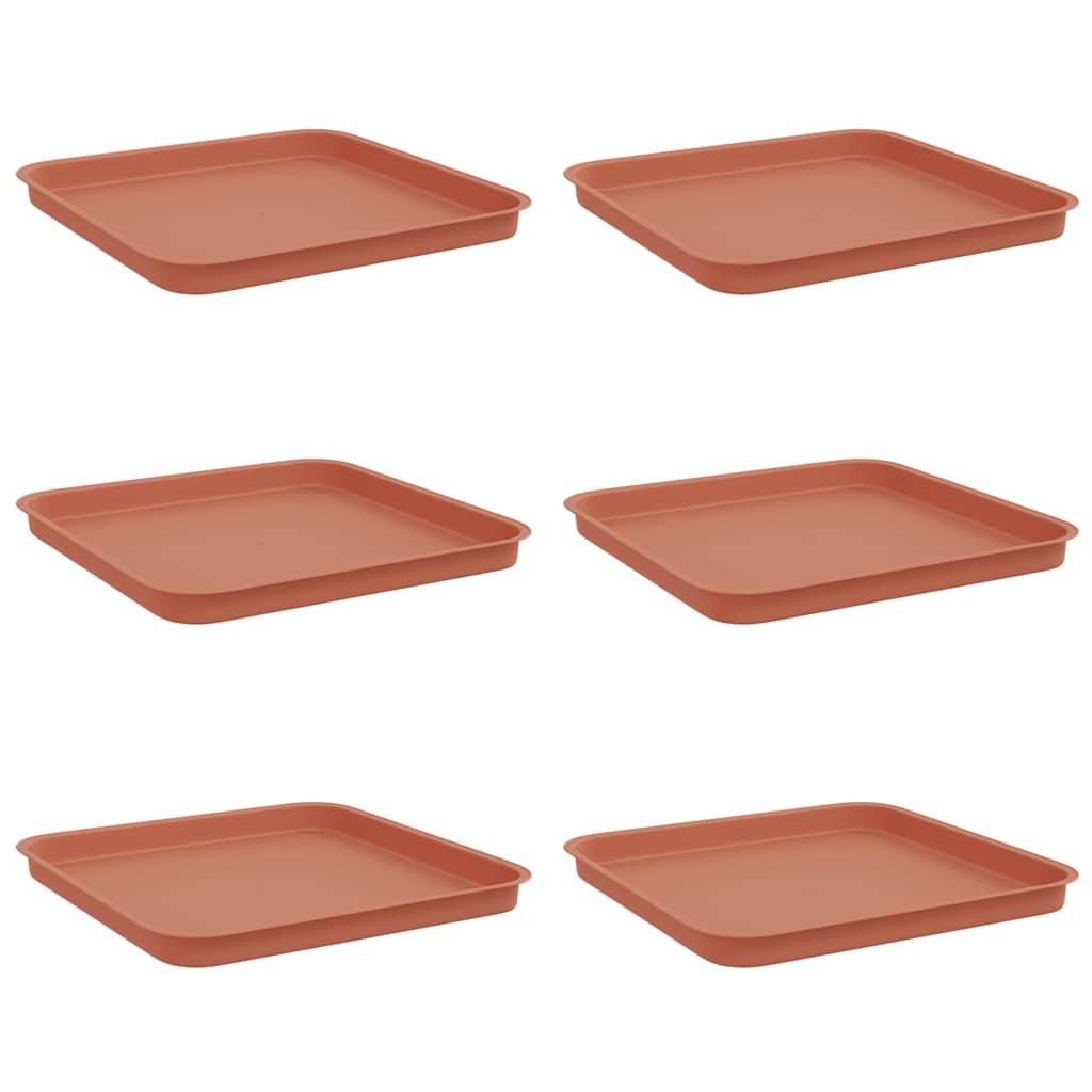Négyzetes virágtálca 6 pcs tégla vörös 32 x 32 x 2,5 cm műanyag
