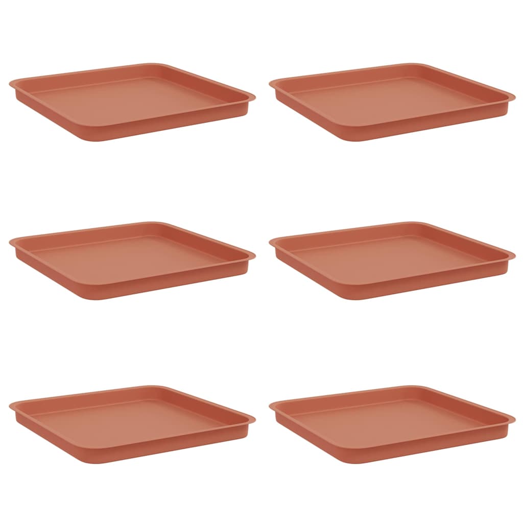 Négyzetes virágtálca 6 pcs tégla vörös 36 x 36 x 2.5 cm műanyag