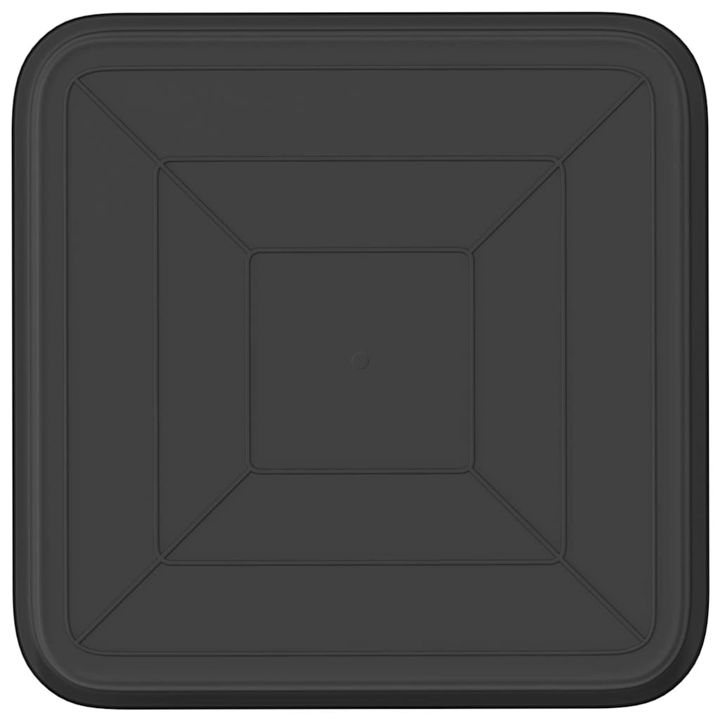 Négyzetes virágtálca 6 pcs fekete 21 x 21 x 2 cm műanyag