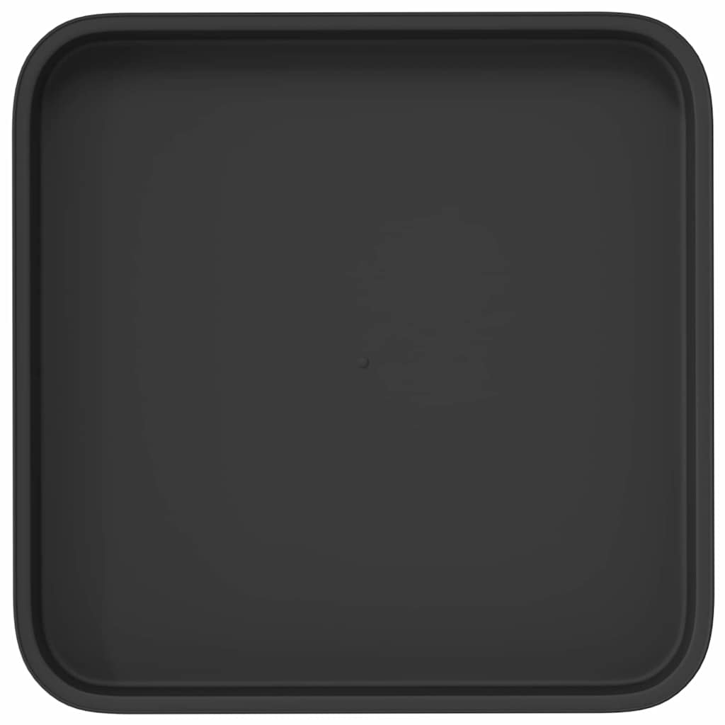 Négyzetes virágtálca 6 pcs fekete 21 x 21 x 2 cm műanyag