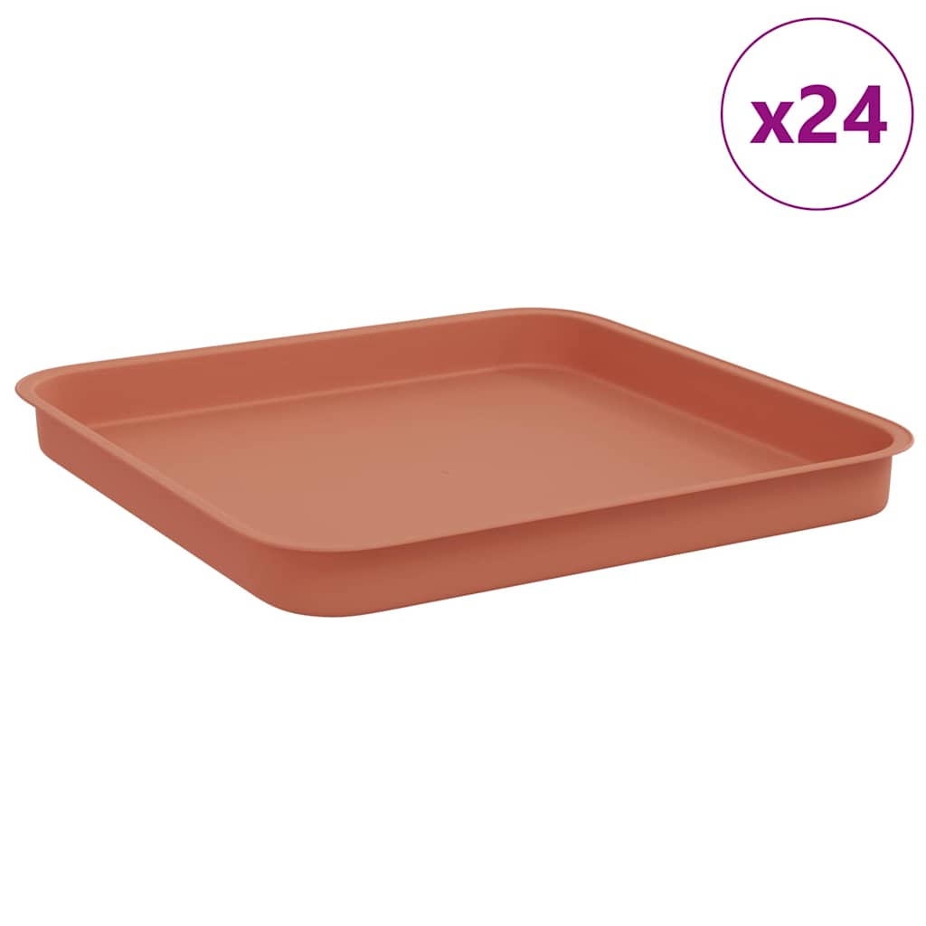 Négyzetes virágtálca 24 pcs tégla vörös 21 x 21 x 2 cm műanyag
